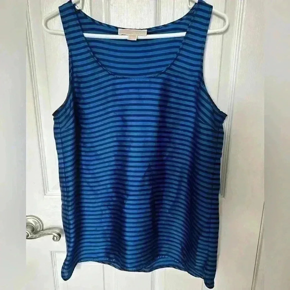 Michael Kors Tops - Michael KORS Blue and black sleeveless striped tank size large